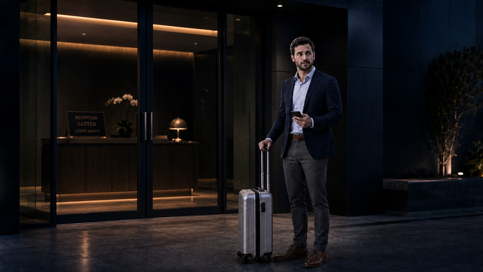 Hotellrum förberett med ansluten gäståtkomst och automation